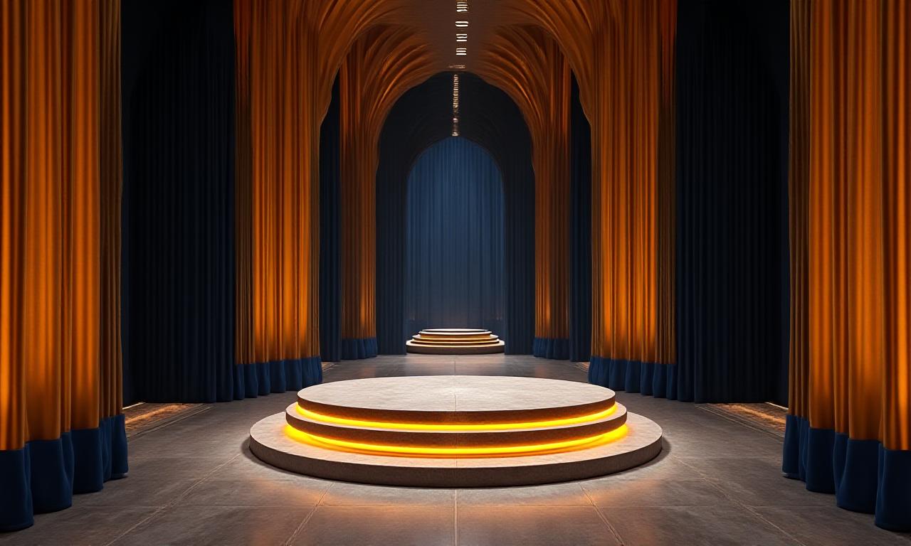 Luxury boutique interior with silk drapes